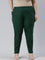 Women Solid Bottle Green Cotton Pencil Pant