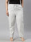 Women Striped White Linen Pencil Pants