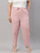 Women Solid Light Pink Mid Rise Linen Pencil Pants