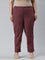 Women Stripe Maroon Printed Pencil Pant