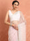 Baby pink net saree with cut Dana hand embroidery