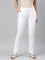 Women Solid White Stretch Ponte Pants