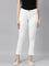 Women Solid White Mid Rise Cropped Jeggings