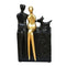 Couple With Dog Decorative Polyresin Showpiece (Black & Gold)