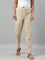 Women Solid Light Beige Comfort Fit Cotton Pants