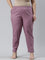 Women Solid Lilac Cotton Pencil Pant