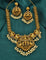 Designer Krishna Matt Necklace Set With Pearls