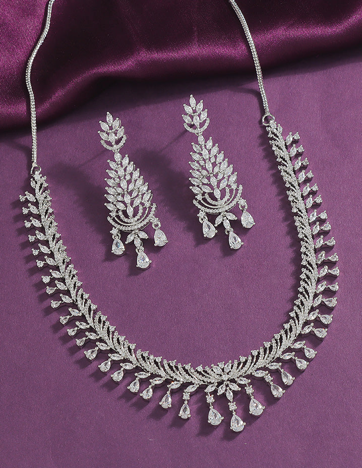 Designer Zirconia Crystal Elegance Necklace Set