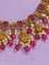 Designer Zirconia Royal Ruby Beads Kempu Necklace Set
