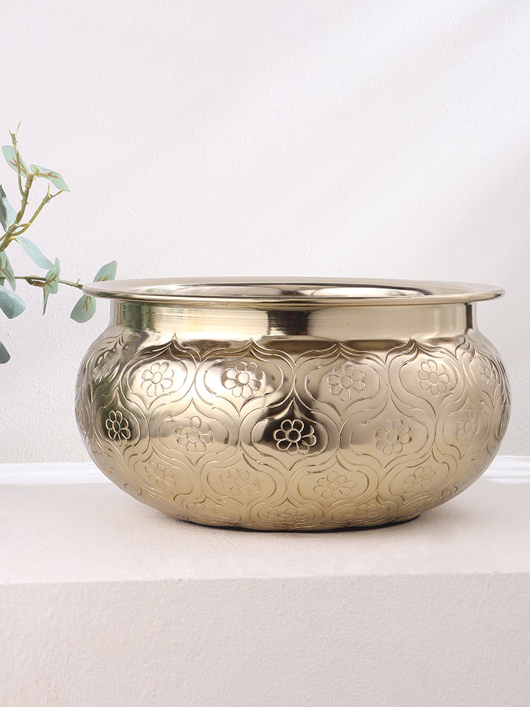 Westside Home Gold Ogive Bowl - Small