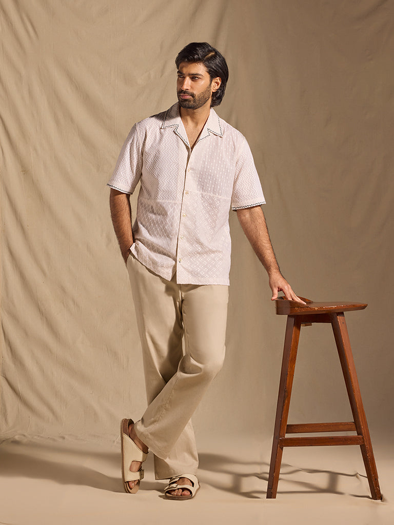 Embroidered Cotton Shirt - White