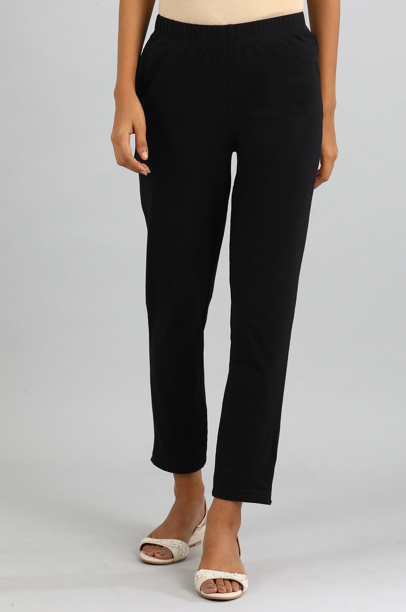 Black Solid Trousers