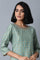 Mint Green Jacquard kurta