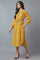 Mustard A-Line Dress With Tassle Tie-Up