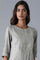 Grey Jacquard kurta