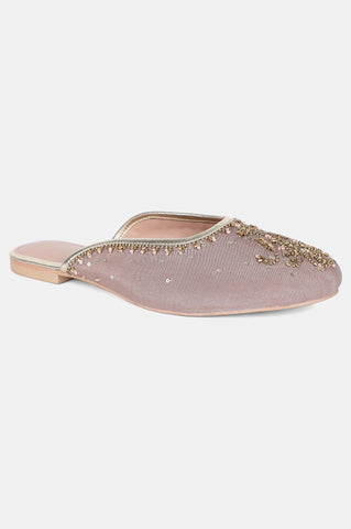 Sand Round Toe Embroidered Flat - Wpoppy