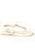 W Off White Embroidered Round Toe Flat