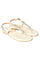 W Off White Embroidered Round Toe Flat