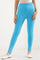 Blue Solid Skinny Fit Cotton Tights With Elasticated Waistband