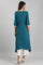Blue V-Neck Yarn-dyed Liva kurta