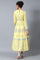 Yellow Round Neck Festive Dress