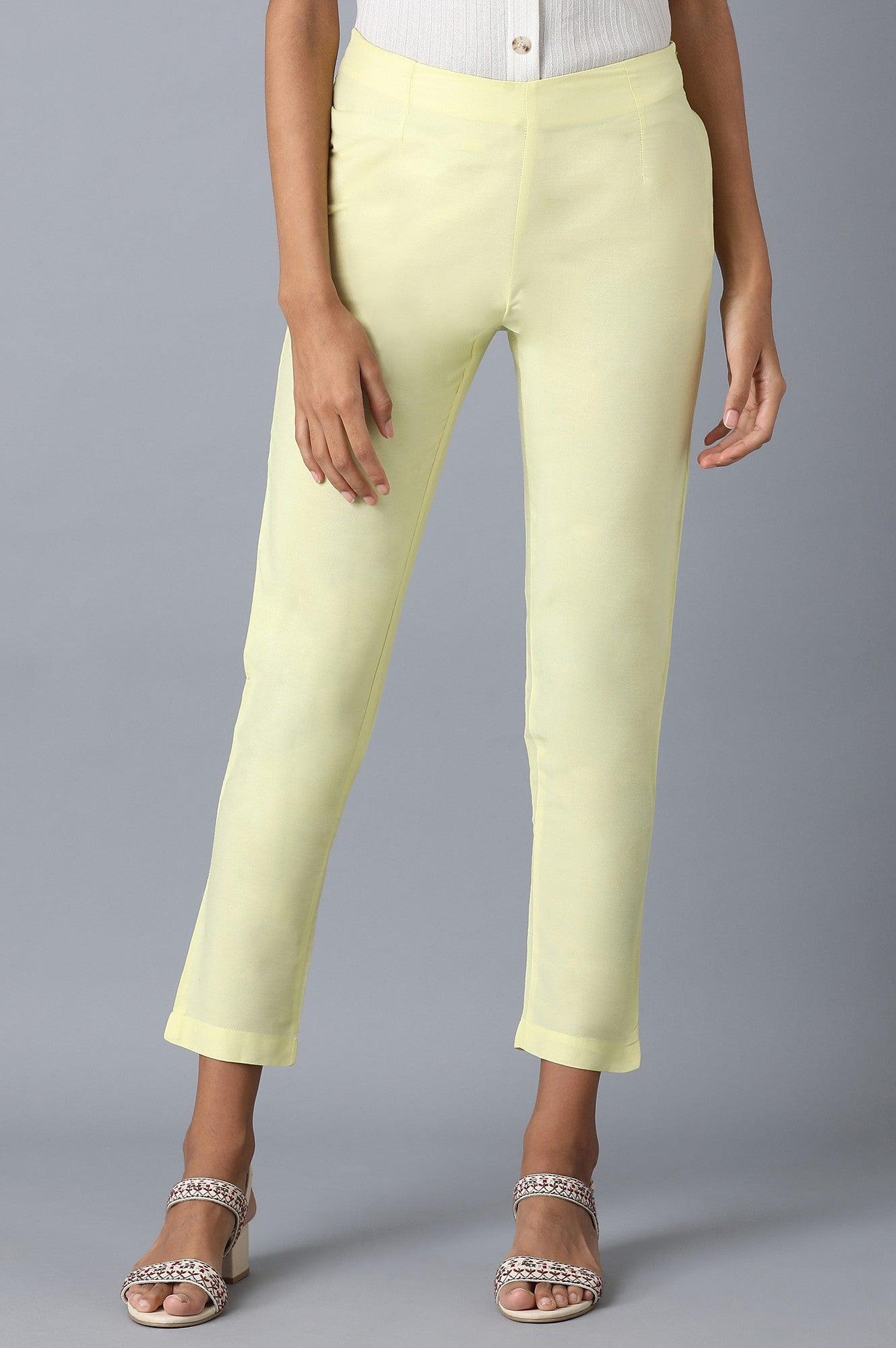 Pale Yellow Slim Pants