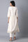 Ecru Round Neck Embroidered Dress