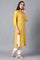 Mustard Round Neck Embroidered Livaeco kurta