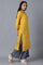 Yellow Round Neck Embroidered kurta