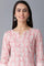 Blush Pink Straight Floral Print Kurta