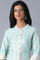 Sky Blue Straight Printed kurta