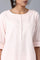 Pink Round Neck Solid kurta