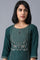 Dark Green Round Neck Embroidered kurta