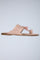 W Pink Woven Design Round Toe Flat