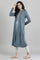 Blue Round Neck Winter kurta