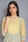 Pale Yellow and Stone Blue kurta