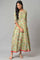 Light Green Embroidered Flared Dress