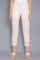 Beige Embroidered Slim Pants