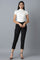 Black Solid Straight Fit Cotton Trousers With Elasticated Waistband