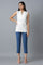 Blue Solid Straight Fit Cotton Trousers With Elasticated Waist