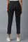 Black Solid Straight Fit Trousers With Pintuck Detail