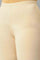 Beige Solid Skinny Fit Cotton Tights With Elasticated Waistband