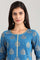 Blue Straight Round Neck kurta