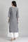 Blue V- Neck Yarn-Dyed kurta
