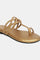 Aurelia Woven Design Antique Gold Round Toe Flat