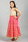 Beige Top-Pink Skirt-Dupatta Girls Set