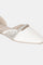 Ecru Square Toe Embroidered Flat-WMAURA