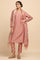 Pink Cotton Silk Jacquard kurta