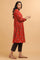 Red Hand Block Print kurta