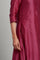 Dark Pink Mandarin Neck Panelled kurta